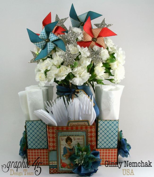 Home Sweet Home Floral Centerpiece Napkin and Utensil Holder 1